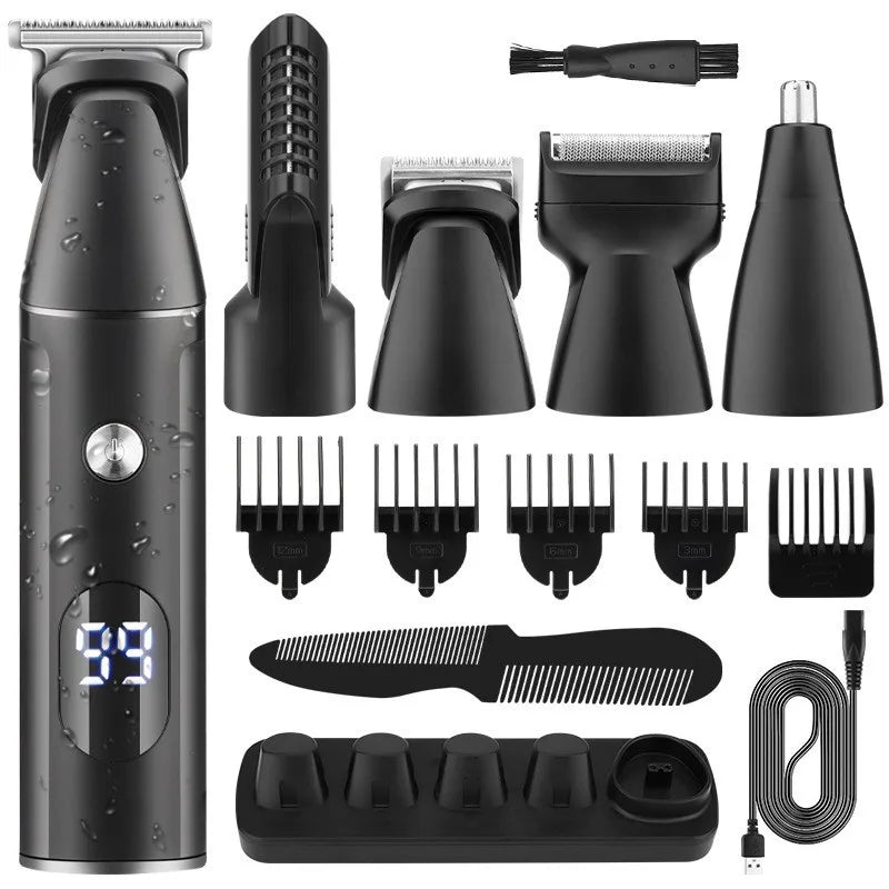 5-in-1 Men's Electric Shaver – Rechargeable, Digital Display Electric Shaver SPOT ES07-LK881Black USB Type-C