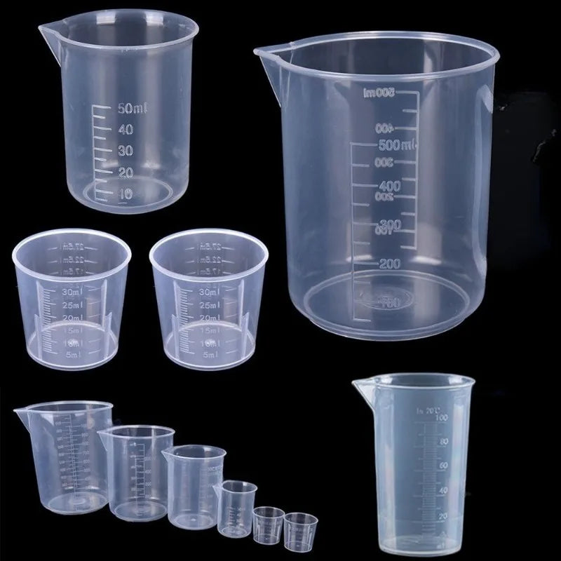 6-Piece Clear Plastic Measuring Cups Set with Pour Spout Measuring Cups Set SPOT