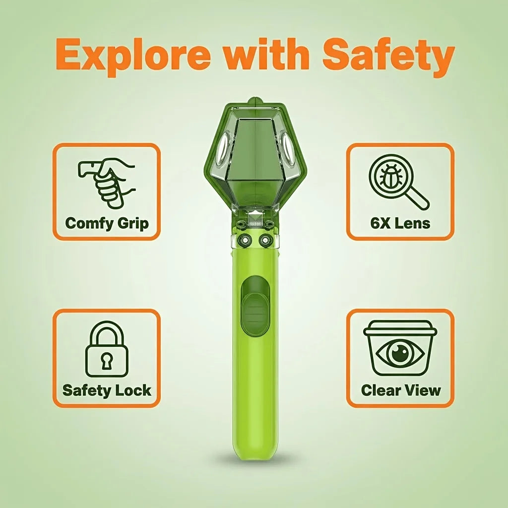 6X Magnifying Bug Catcher – Handheld Insect Viewer & Critter Cage Bug Viewer Toy SPOT