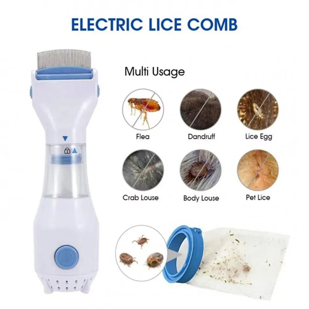 Electric Flea Remover Comb for Dogs & Cats | Pet Grooming Brush Electric Pet Grooming Comb SPOT
