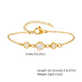 Pearl & Zirconia 18K Gold Plated Adjustable Stack Bracelet Beaded Link Bracelet SPOT BR-2076G
