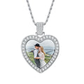 Personalized Photo Heart Necklace – Zirconia Pendant for Women Personalized Pendant Necklace SPOT PNB-347S