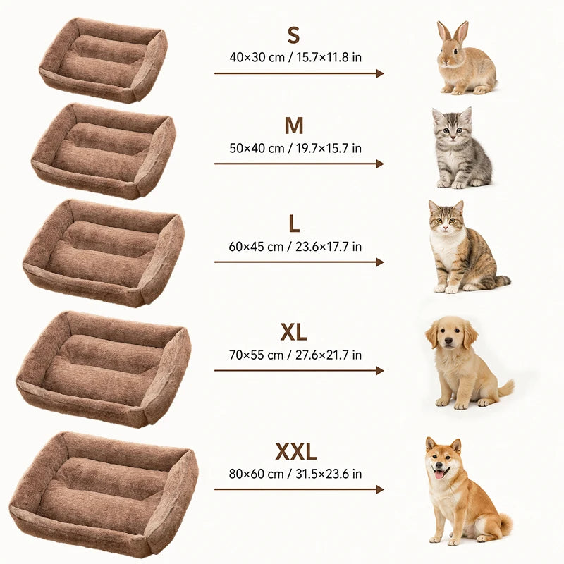 Plush Bolster Pet Bed – Washable & Non-Slip for Cats & Dogs Bolster Pet Bed SPOT