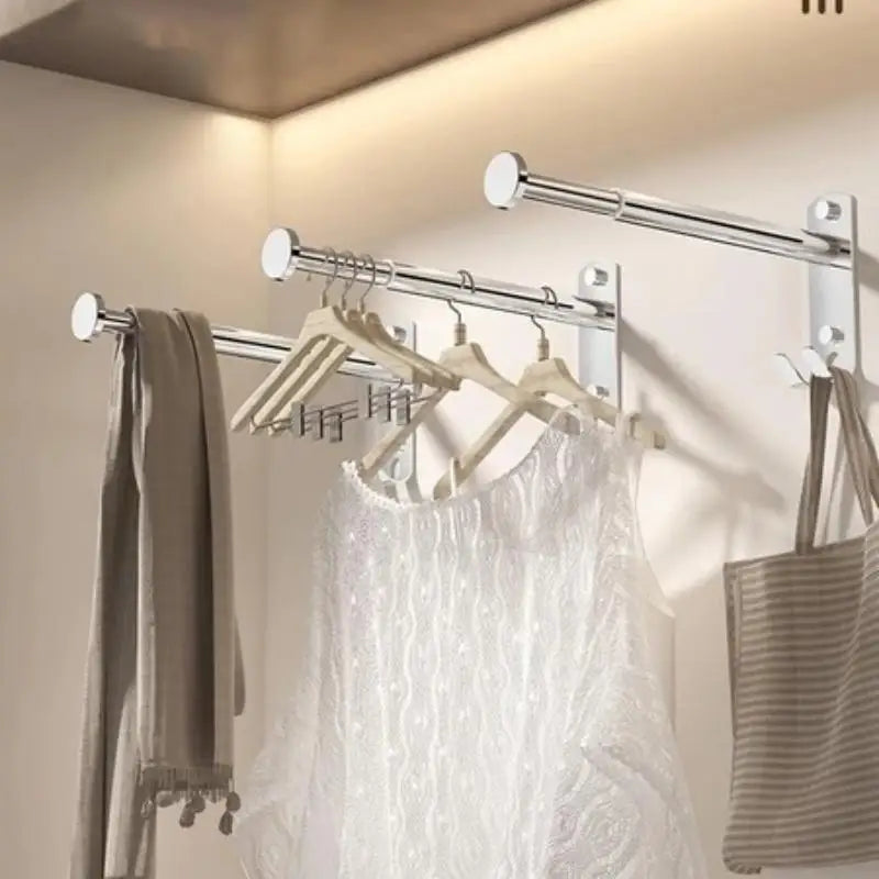 Wall-Mounted Stainless Steel Clothes Hanger Storage Rack Hanger Storage Rack SPOT
