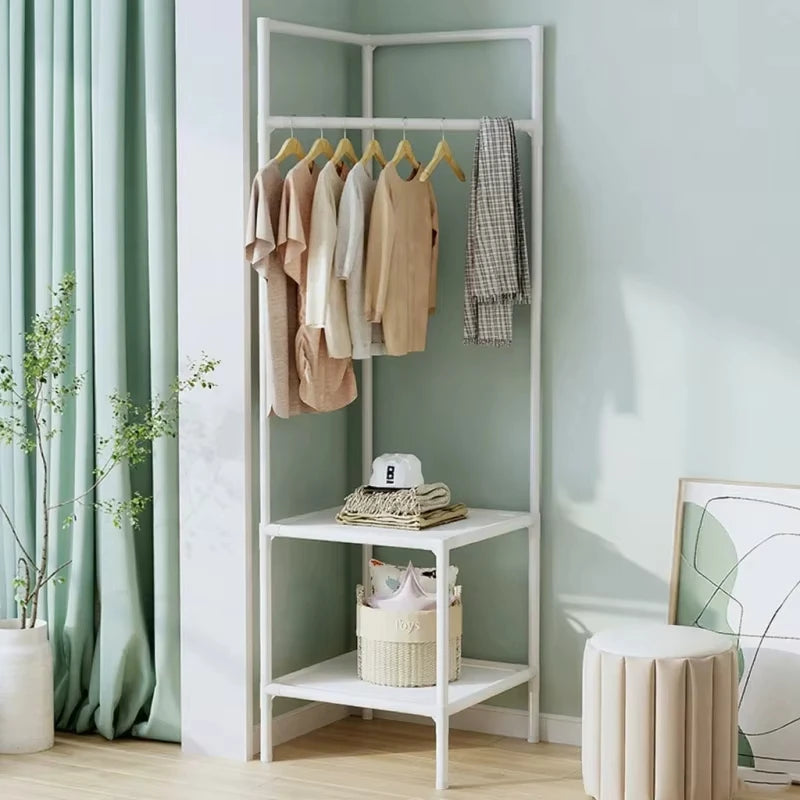 Corner Coat Rack – Multi-Layer Floor Standing Metal Shelf Corner Coat Rack SPOT