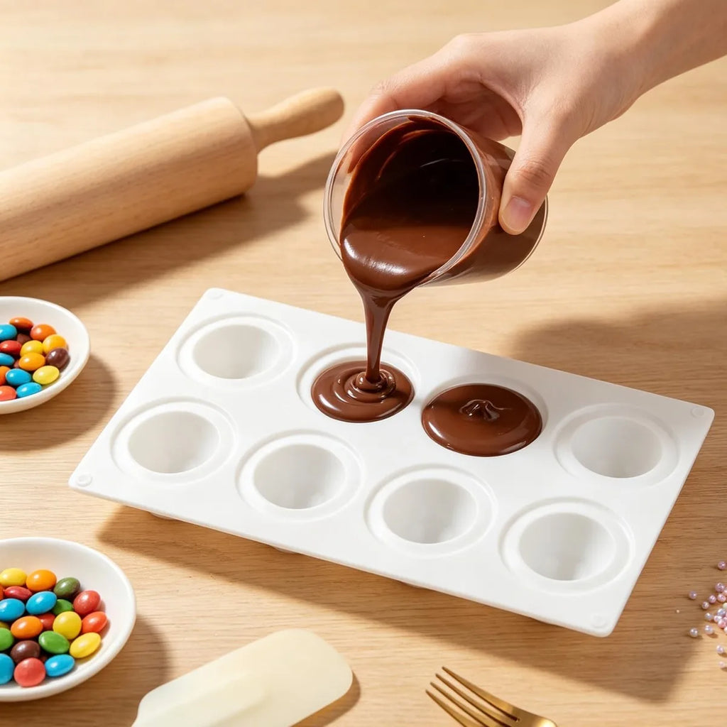 8-Cavity Silicone Sphere Mold – Chocolate, Mousse & Cake Silicone Baking Mold SPOT