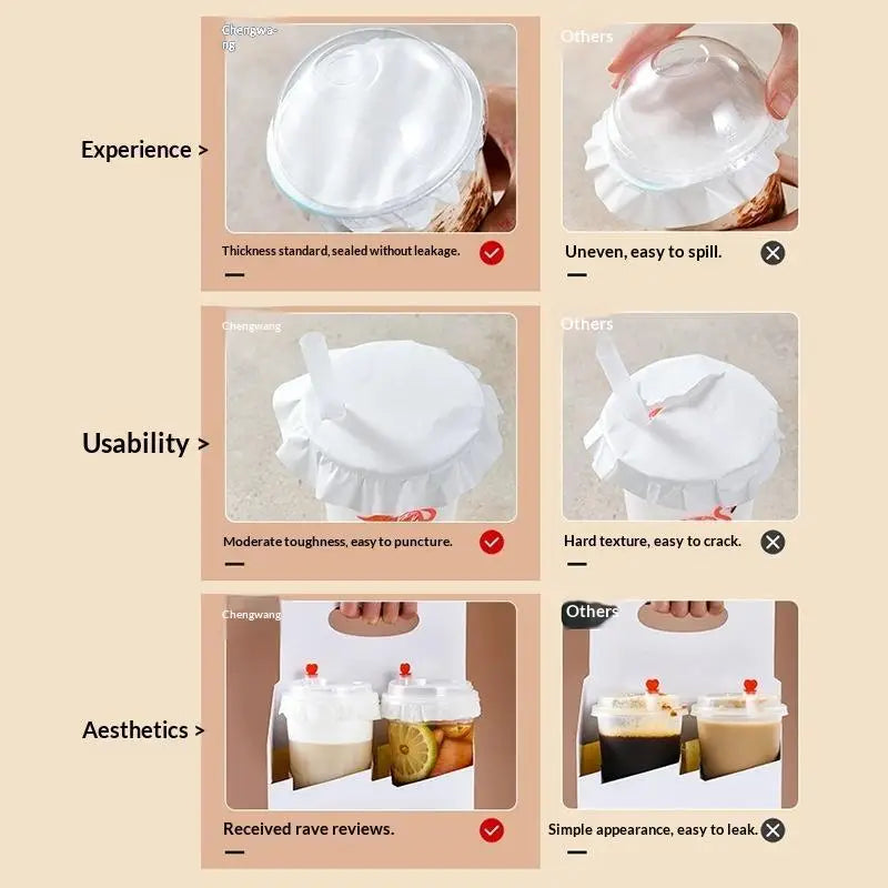 Disposable Leakproof Cup Sealing Pads – Food Grade Silicone Paper Beverage Sealing Pads SPOT