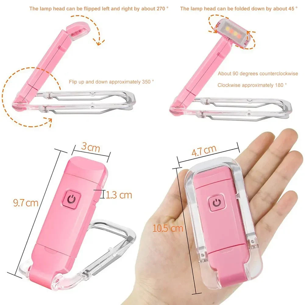 USB Rechargeable LED Clip-On Book Light | Portable Reading Lamp Clip-On Book Light SPOT