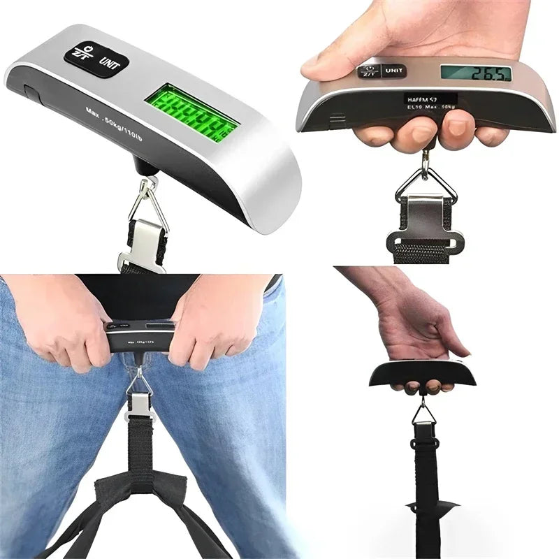 Portable Digital Luggage Scale 50kg/110lb – LCD Hanging Scale Digital Luggage Scale SPOT