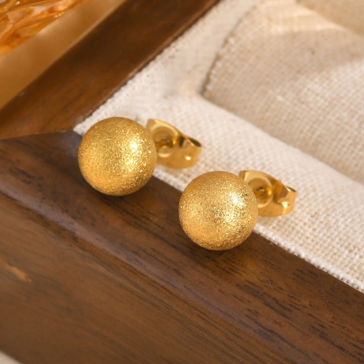 8mm 18K Gold Ball Stud Earrings – Stainless Steel, Nickel-Free Ball Stud Earrings SPOT
