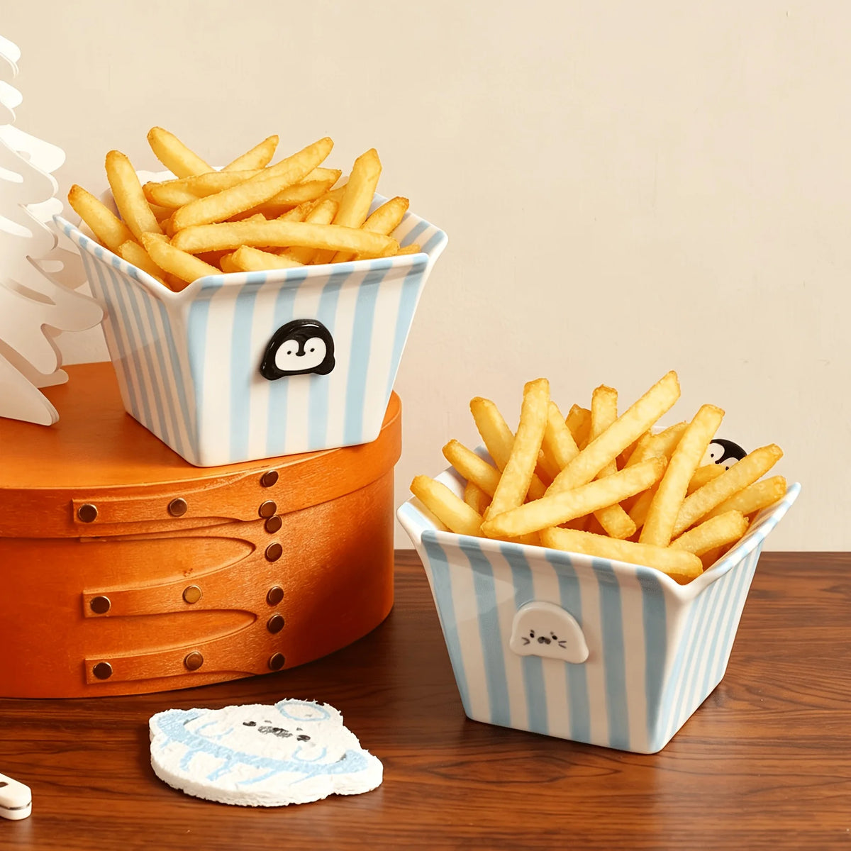 Penguin Ceramic Snack Bowl – Hand-Painted Porcelain Dessert Bowl Ceramic Snack Bowl SPOT