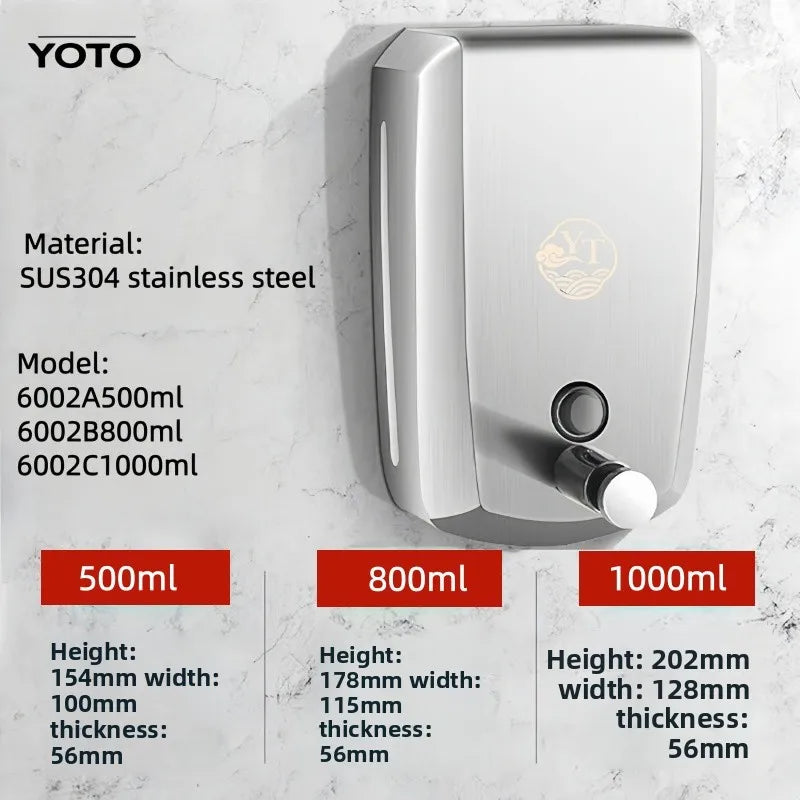 Wall-Mounted Stainless Steel Foam Soap Dispenser 500–1000ml Soap Dispenser SPOT