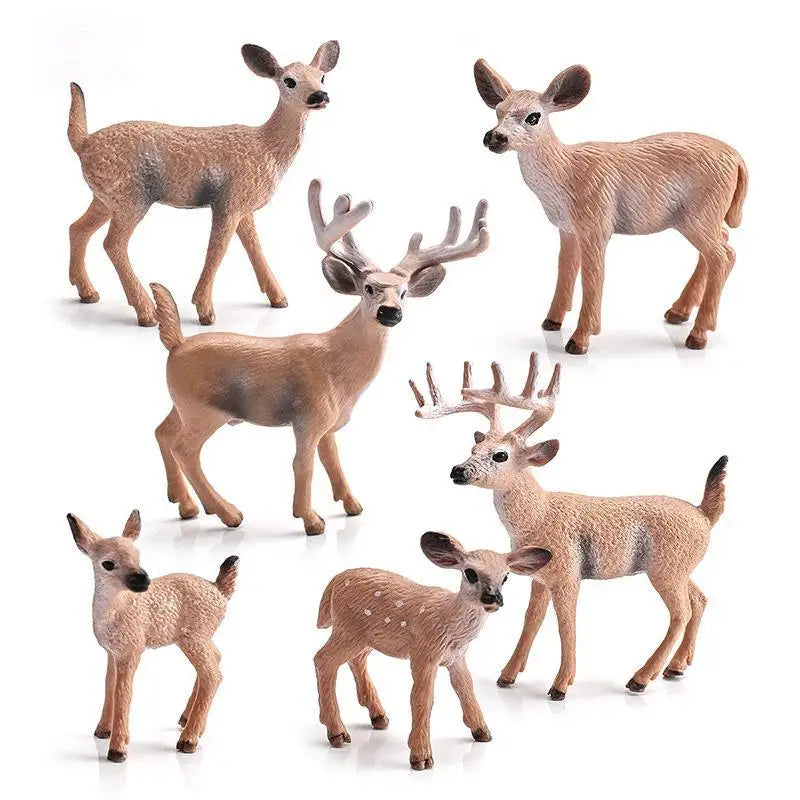 Deer & Fox Miniature Animal Figures – PVC Home Decor Statues Miniature Animal Figurine SPOT