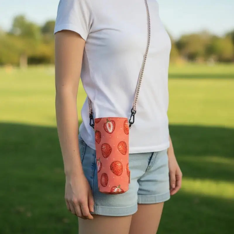 Insulated Canvas Water Bottle Bag – Adjustable Crossbody Strap Bottle Carrier Bag SPOT