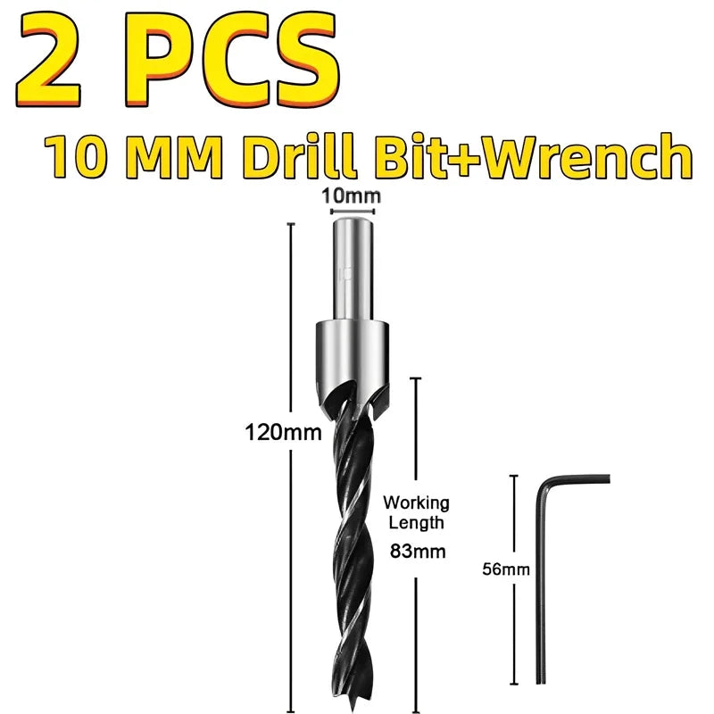 8-Pc HSS Countersink Drill Bit Set – Woodworking Chamfer Countersink Drill Bit Set SPOT 10MM Silver