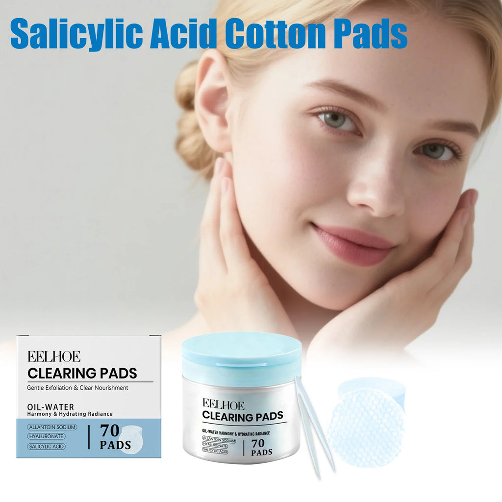 Eelhoe Salicylic Acid Toner Pads 70ct + Tweezers | BHA Exfoliant Exfoliating Toner Pads SPOT