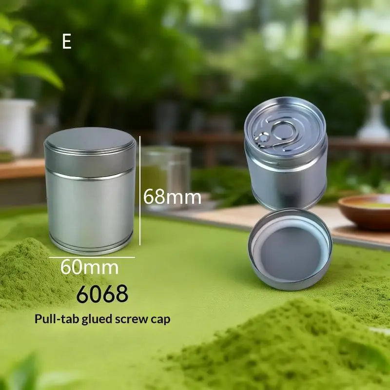 Mini Tinplate Matcha Powder Can – Airtight Tea & Spice Jar Airtight Storage Tin SPOT E