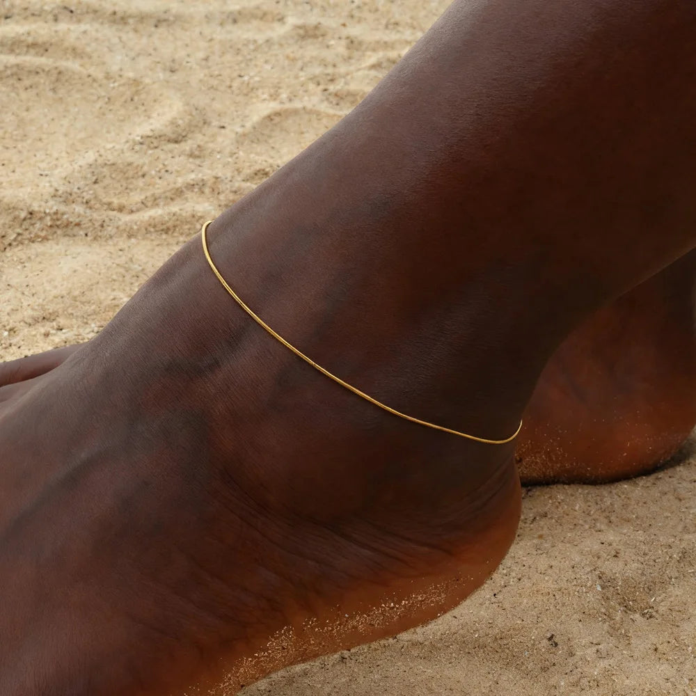 Gold Snake Chain Anklet – Waterproof Stainless Steel Women Chain Anklet SPOT