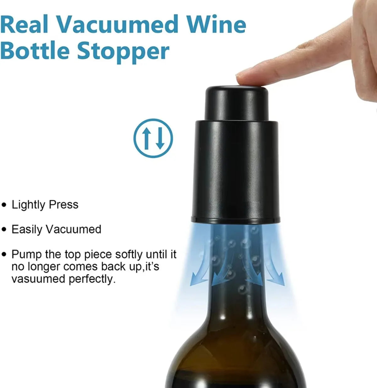 Vacuum Wine Stopper – Push-Style Airtight Bottle Seal Cap Wine Bottle Stopper SPOT