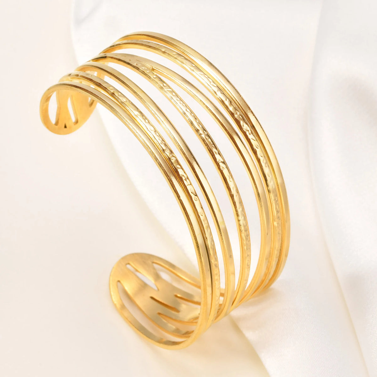 Meaeguet Multilayer Geometric Gold Cuff Bracelet for Women Cuff Bangle Bracelet SPOT