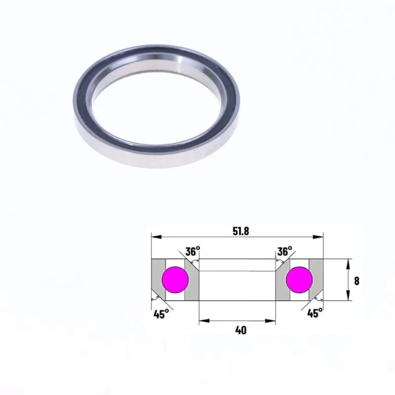 ACB518K Bicycle Headset Bearing 40x51.8x8mm 36°/45° Replace Headset Bearing SPOT
