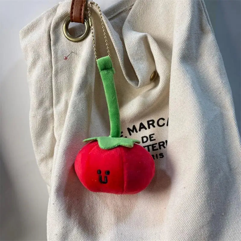 Tomato Plush Keychain Charm – Cute Stuffed Fruit Pendant Plush Keychain Charm SPOT