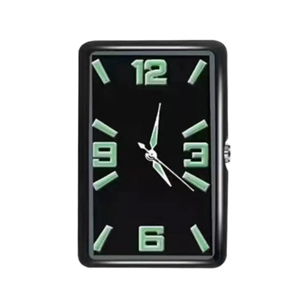 Metal Square Mini Car Dashboard Clock – Stick-On Luminous Quartz Car Dashboard Clock SPOT A