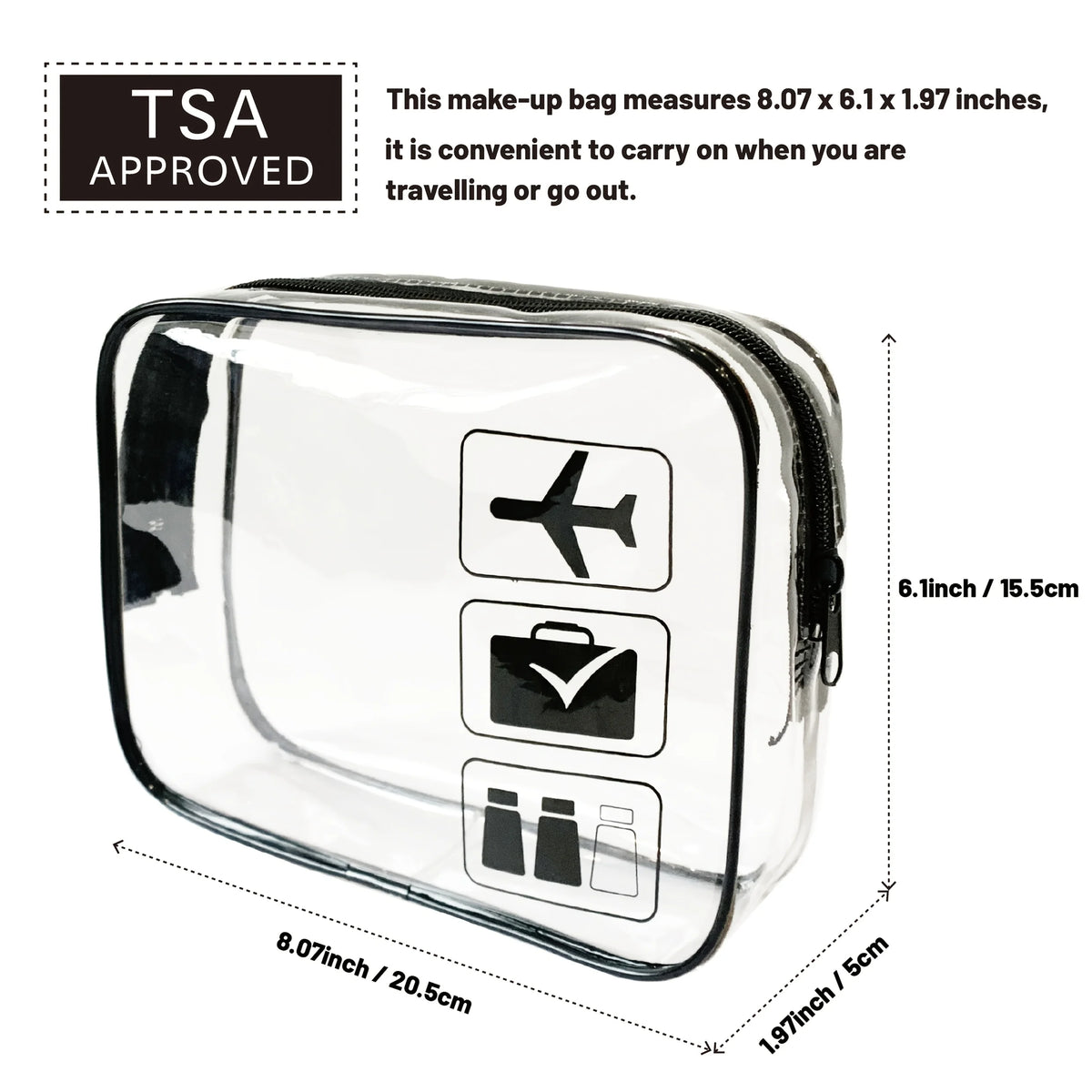 TSA Approved Clear Toiletry Bag – PVC Travel Cosmetic Organizer Clear Toiletry Bag SPOT
