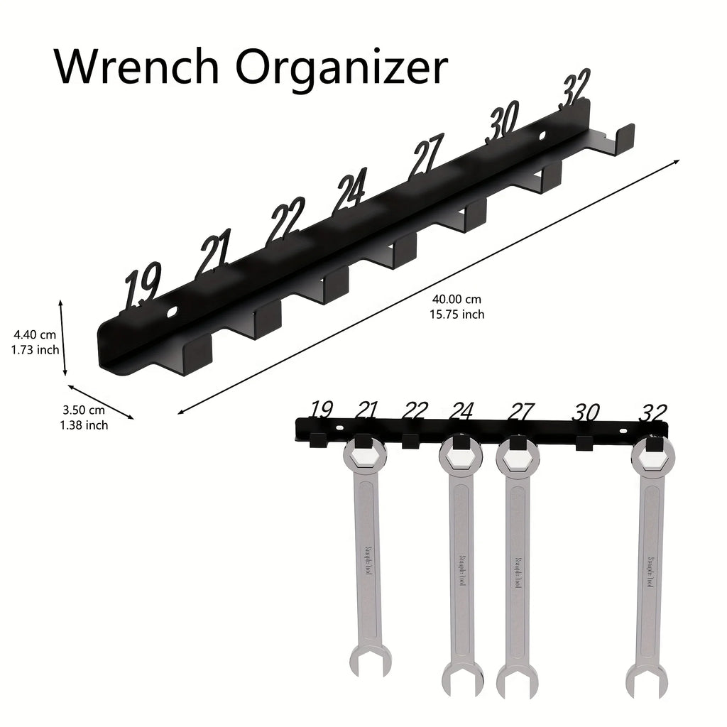 Wall-Mounted Numbered Wrench Hook Rack | Workshop Storage Tool Storage Rack SPOT 19-32