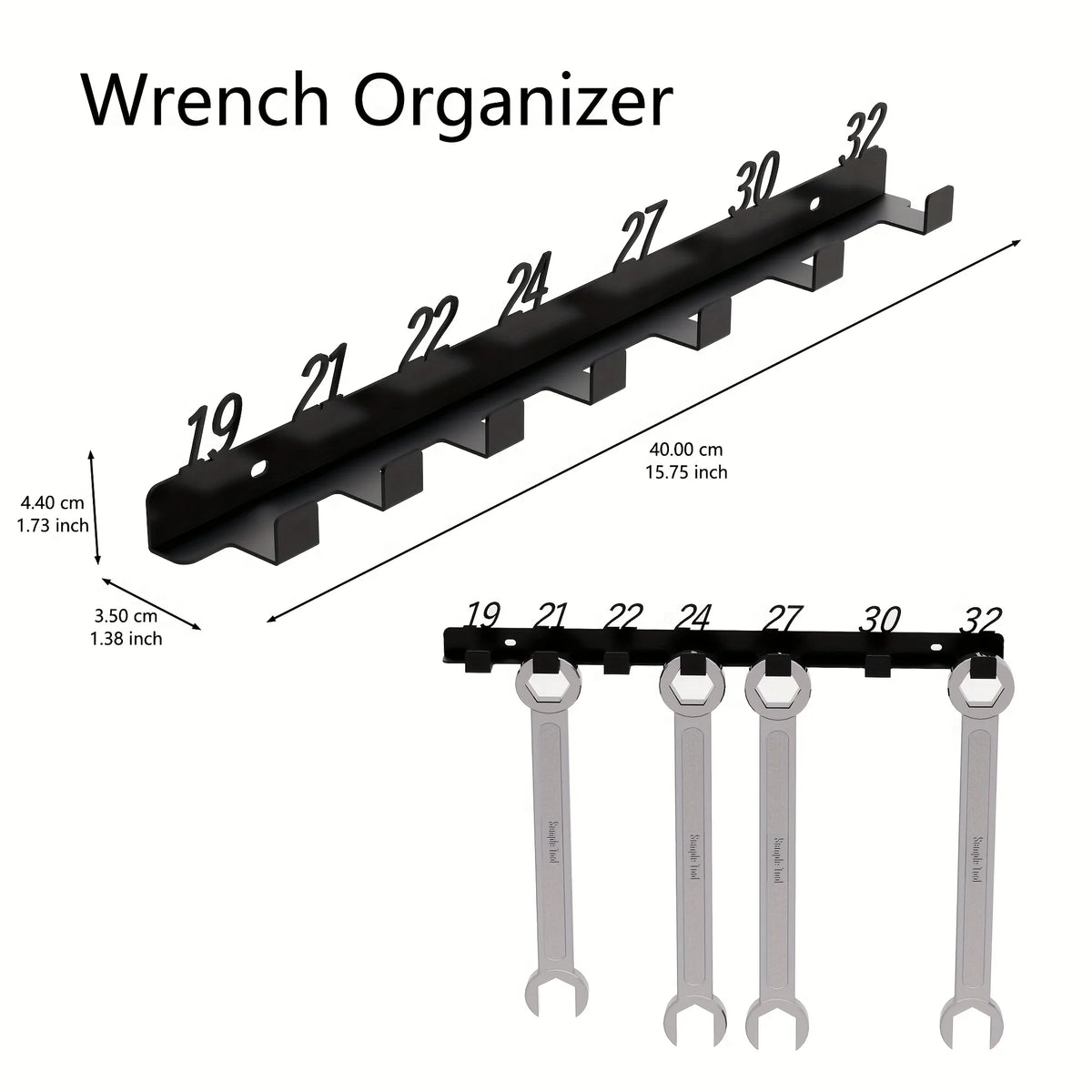 Wall-Mounted Numbered Wrench Hook Rack | Workshop Storage Tool Storage Rack SPOT 19-32