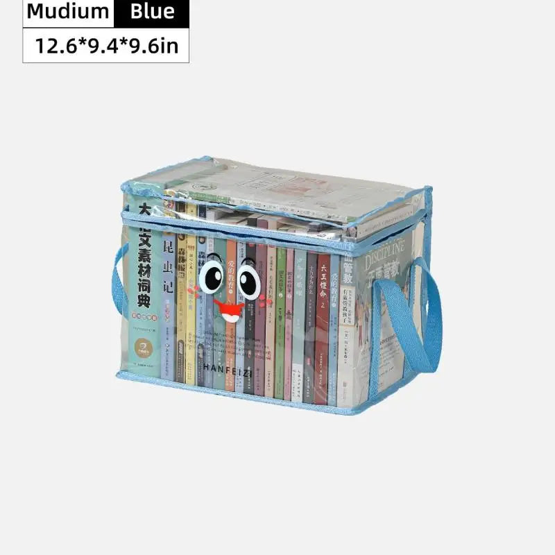Transparent PVC Book Storage Box with Zipper & Handles PVC Storage Box SPOT A6