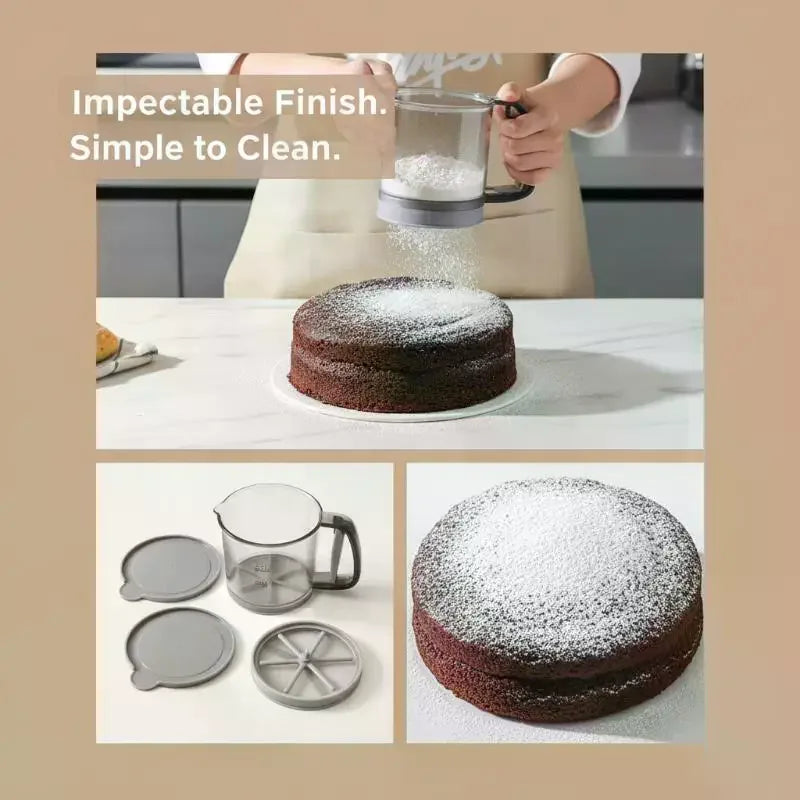 Semi-Automatic Flour Sifter – Double-Layer Mesh Baking Sieve Flour Sifter SPOT