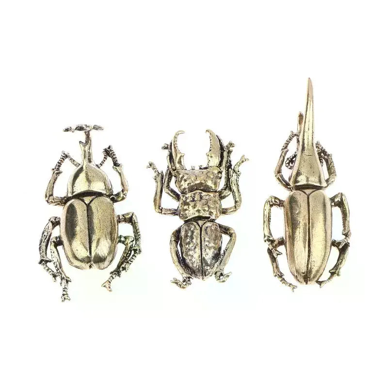 Vintage Brass Beetle Figurine – Retro Metal Insect Ornament Metal Figurine SPOT