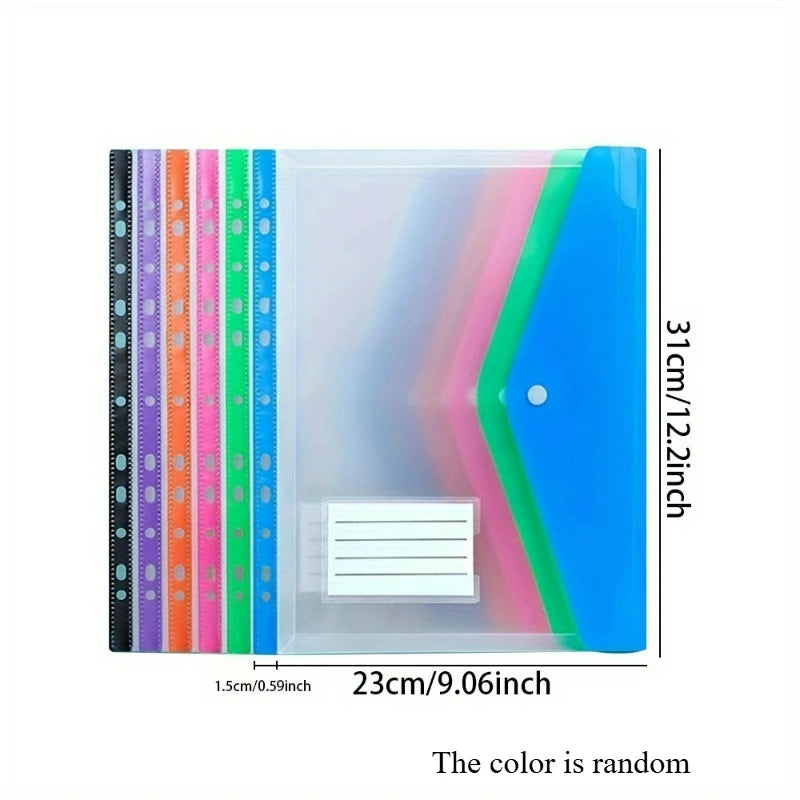 6-Pack A4 Binder Pocket Folders – Expandable Colorful File Envelopes Binder Pocket Folders SPOT 6pcs