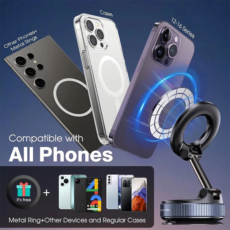 Magnetic Phone Mount – 360° Rotatable Vacuum Suction Holder Magnetic Phone Mount SPOT
