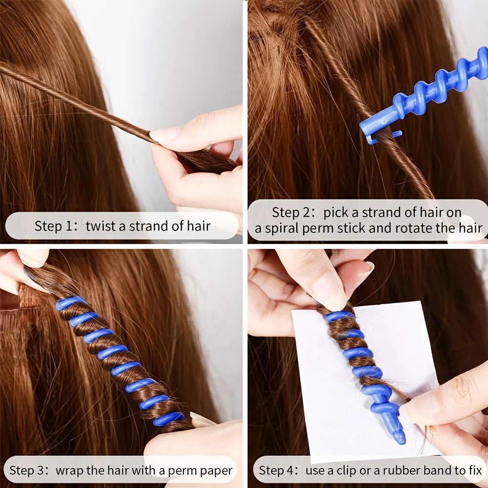20-Pack Heatless Hair Curlers – Spiral Rollers, Overnight Styling Heatless Hair Curlers SPOT