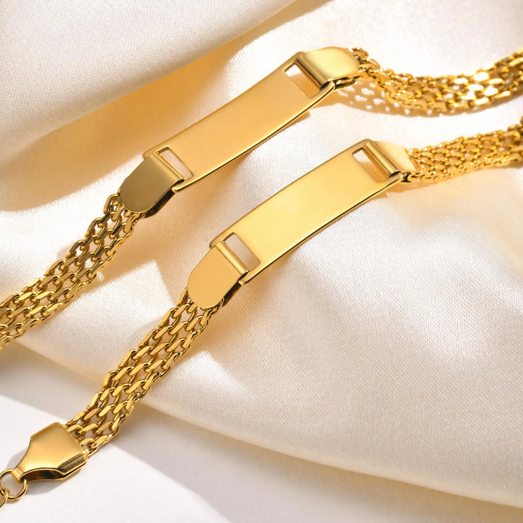 Personalized Kids ID Bracelet – Custom Name & Birthdate, Gold Custom ID Bracelet SPOT
