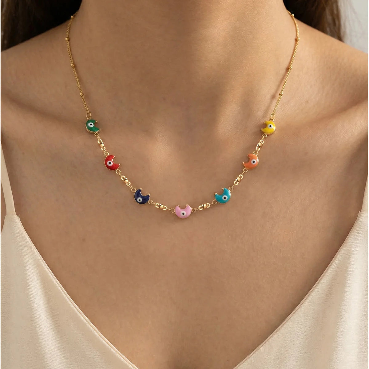 Turkish Evil Eye Anklet – Gold Plated Stainless Steel Women Gold Anklet SPOT NC-2758GH
