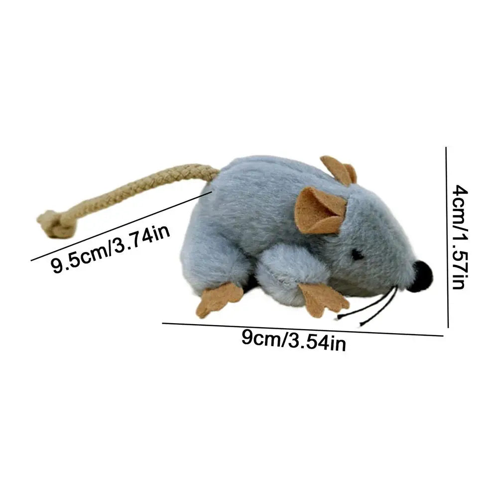 Plush Cat Toy Mouse – Moving Tail & Sound, Interactive Kitten Cat Toy SPOT a