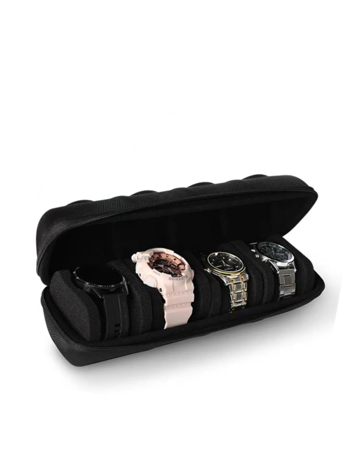 3-Slot Watch Travel Case – Rigid Nylon Watch Organizer Box Watch Travel Case SPOT 4 grids