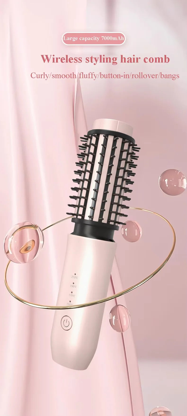 3-in-1 Cordless USB Hot Comb & Hair Straightener Brush Hot Comb Hair Styler SPOT