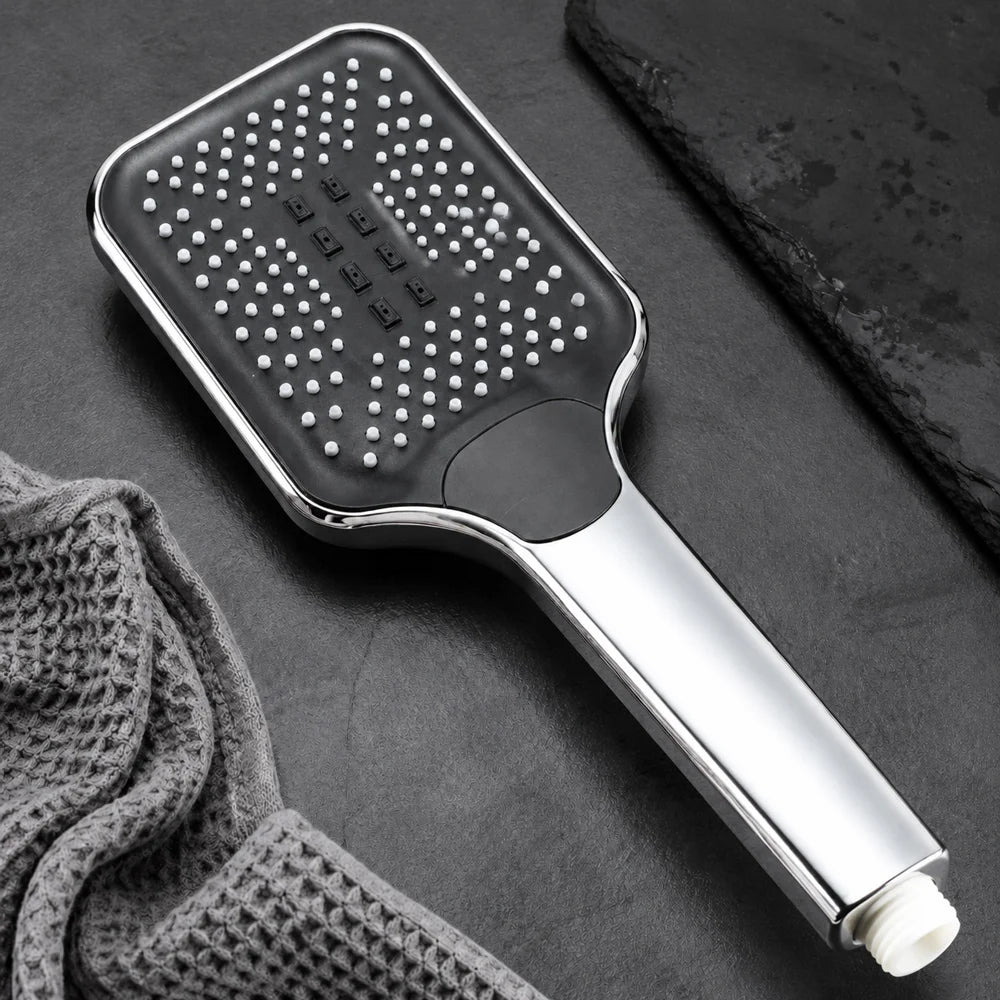 Square Chrome Hand Shower Head | 3-Mode High Pressure Spray Hand Shower Head SPOT