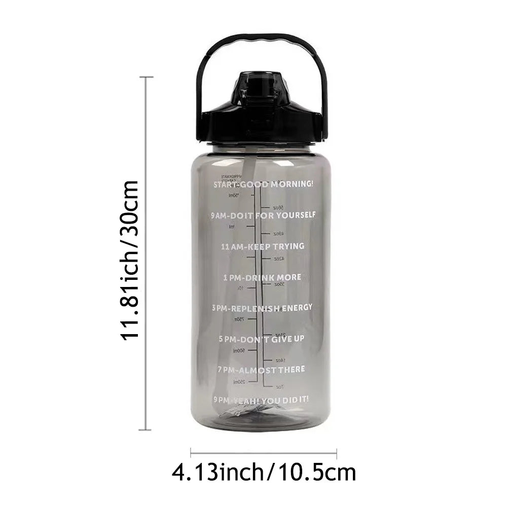 2L Time Marker Water Bottle – Leak-Proof, BPA-Free, with Stickers Water Bottle SPOT