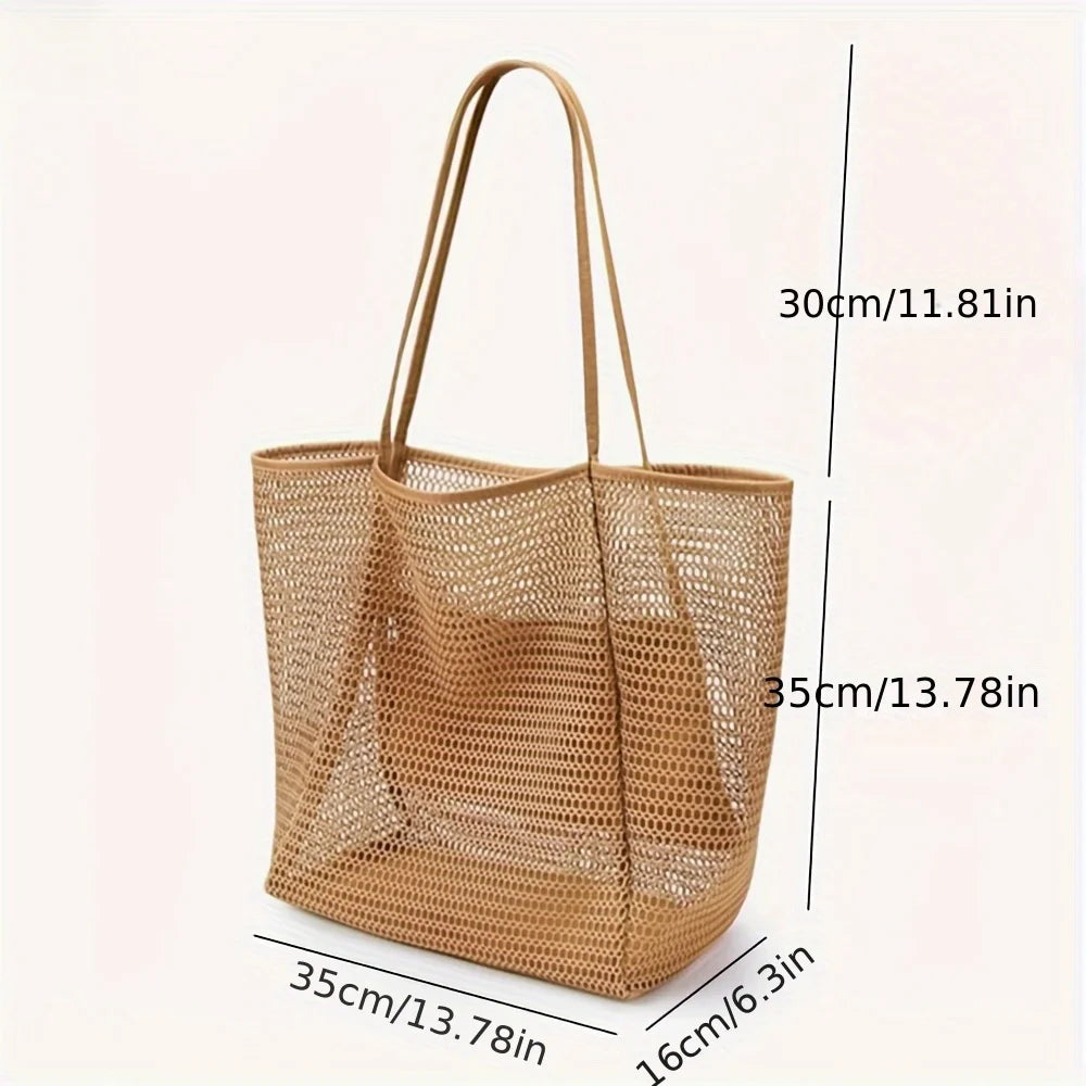 Women's Large Capacity Beach Tote Bag – Woven Polyester Beach Tote Bag SPOT