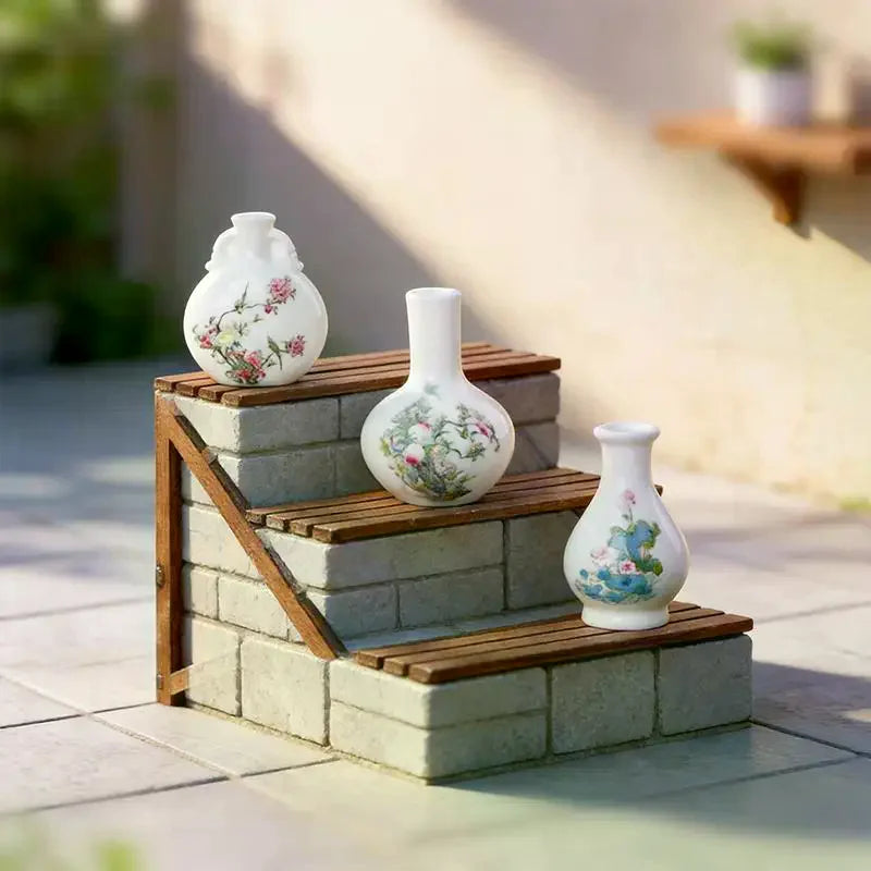 8-Pack Mini Resin Vase Set – Micro Landscape Desktop Décor Miniature Decorative Vases SPOT