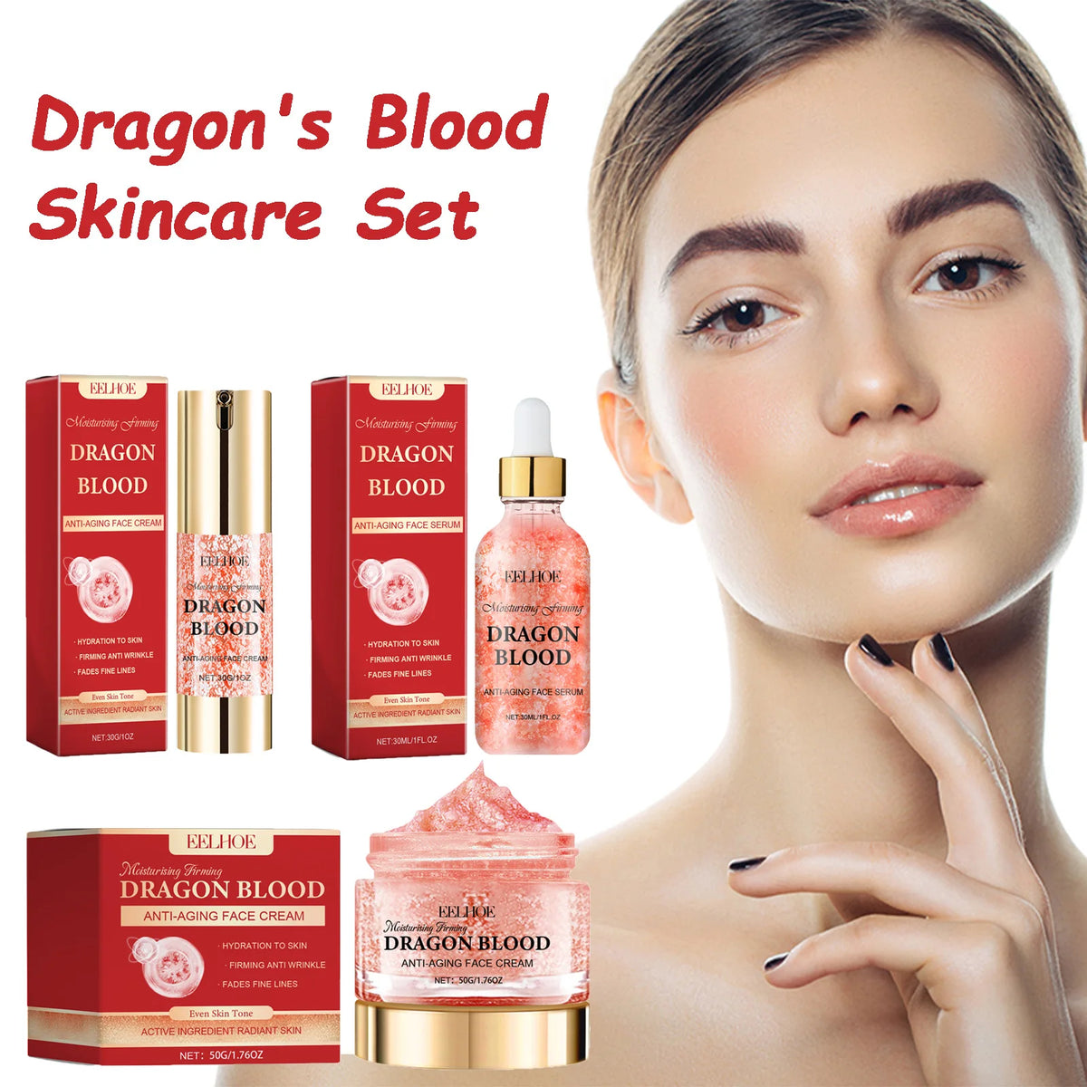 EELHOE Dragon's Blood Skincare Set – Face Serum & Creams Face Skincare Set SPOT