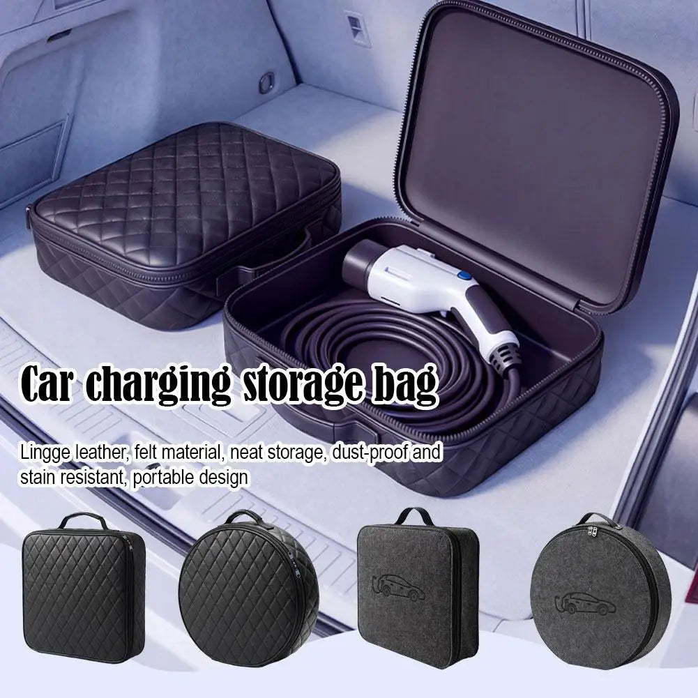 EV Charger Cable Storage Bag – Waterproof Organizer Case EV Cable Organizer Bag SPOT