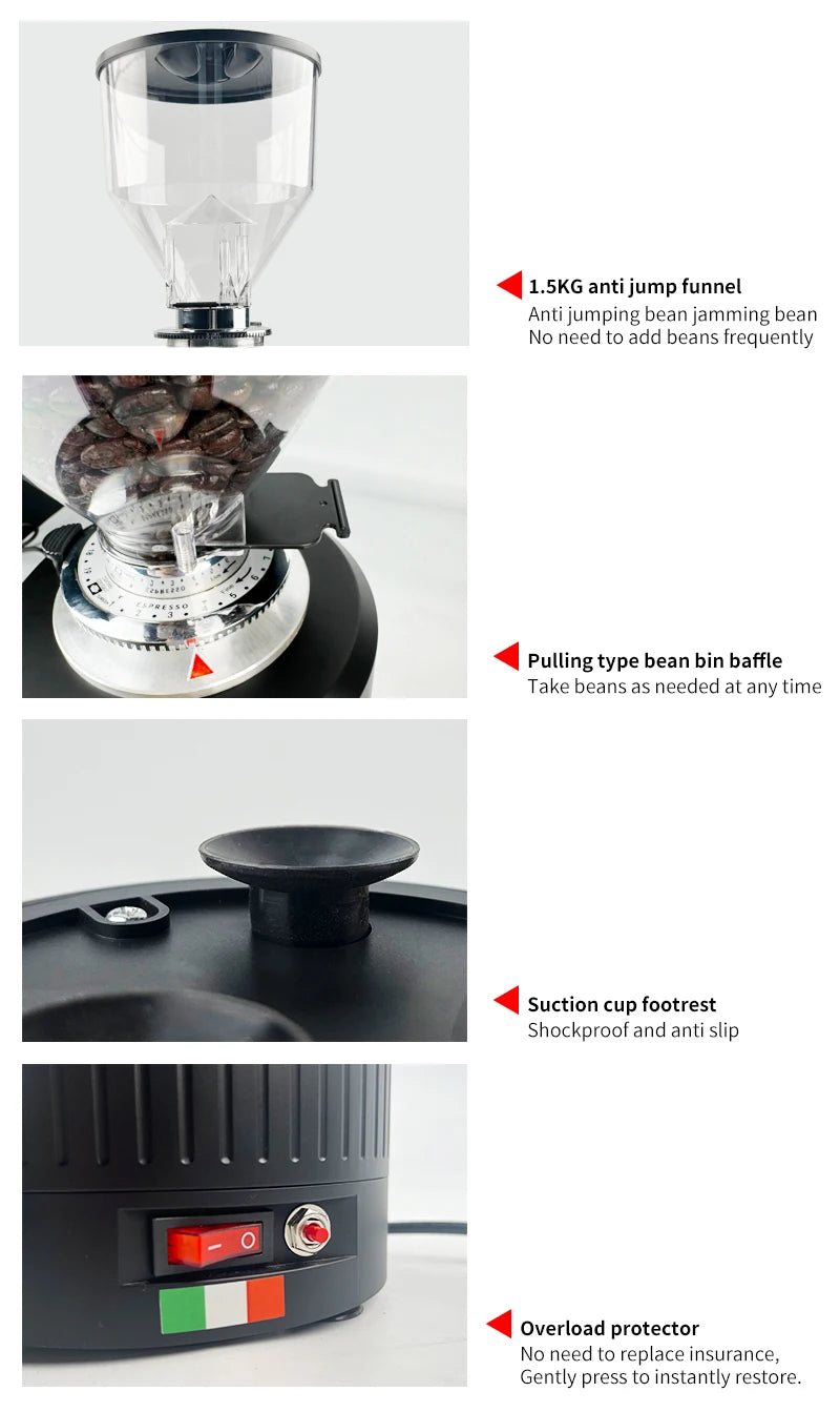 DUTRIEUX 65mm Flat Burr Electric Coffee Grinder 1500g Commercial Electric Coffee Grinder SPOT