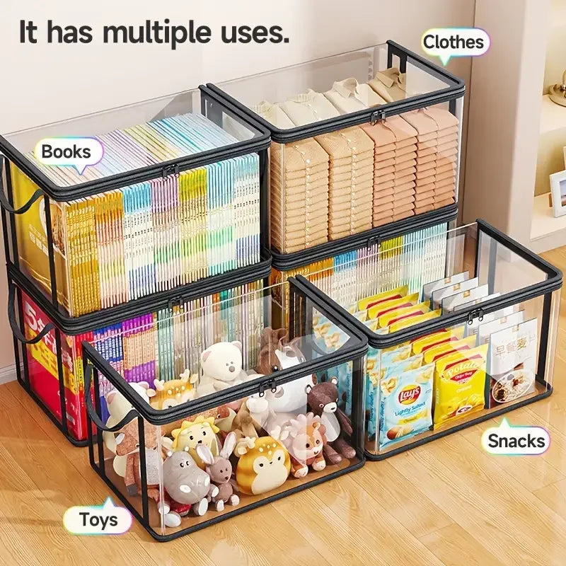 Clear PVC Storage Box – Flip-Top Lid & View Window Organizer Storage Organizer Box SPOT