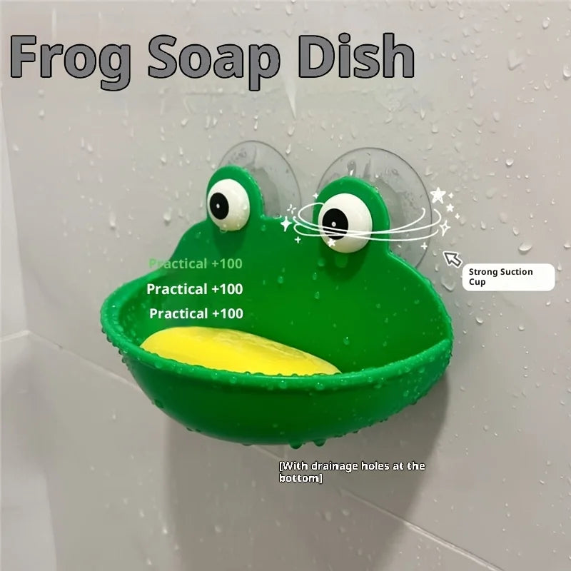 Suction Cup Frog Soap Dish – Cute Wall-Mounted Soap Holder Soap Dish SPOT